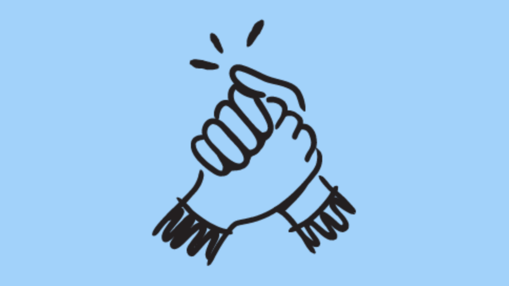 Illustration zweier Hände,