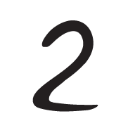 Bild einer schwarzen Zwei.