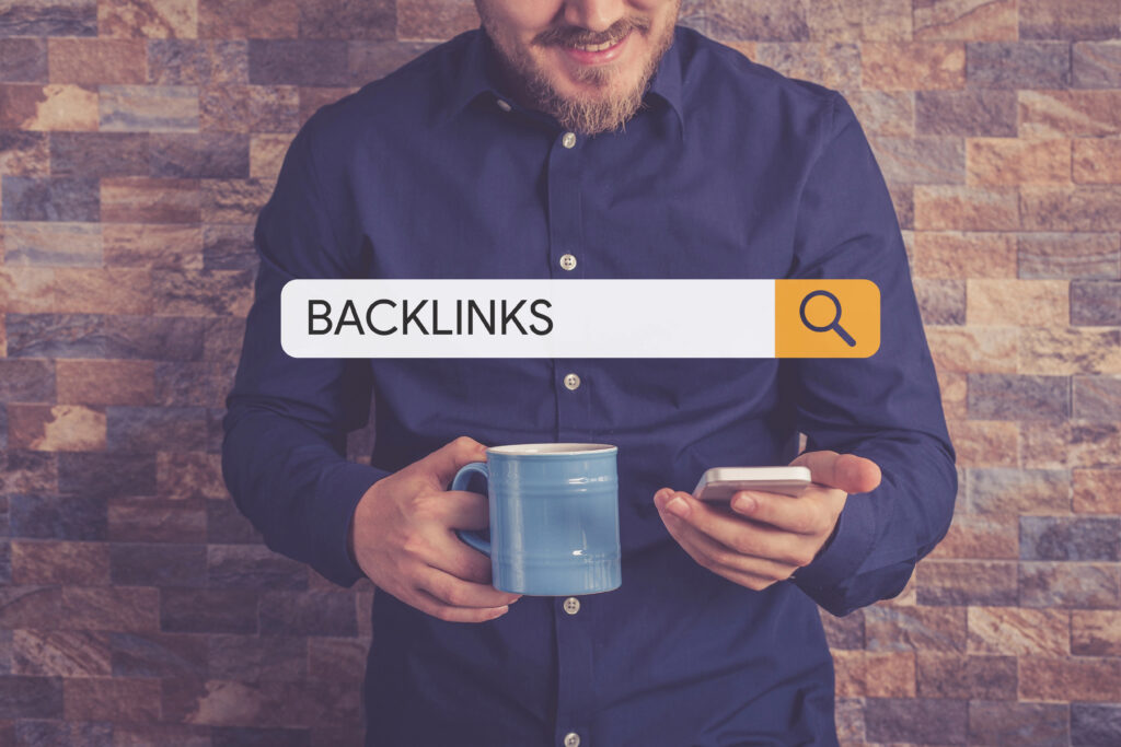 Bildausschnitts einer Suchleiste mit dem Wort "Backlinks" drin.